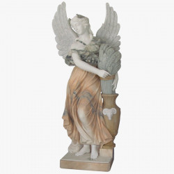 Скульптура из мрамора S_47 Ангел у корзины (цветной мрамор)